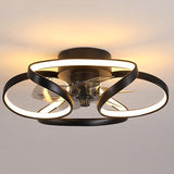 Flower LED Modern Recessed Ceiling Fan with Remote Control Ceiling Lamp