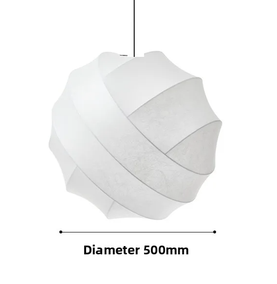 Wabi Sabi Zijde Hanglamp – Japanse Minimalistische Ronde Plafondlamp - hanglampen - zijaanzicht