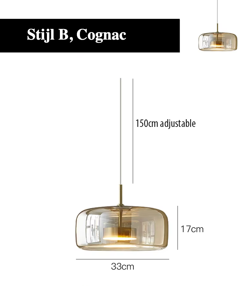 LumiGlow – Elegante Glassteen Hanglamp met LED-verlichting - hanglampen - materiaaldetail