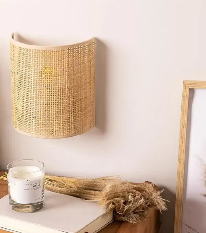 NATURA RATTAN Rotan Wandlamp - wandlamp - zijaanzicht