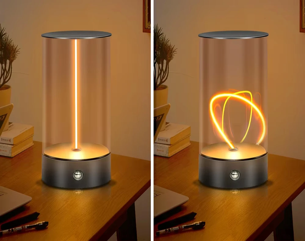 Modern Minimalistische Ademlicht Tafellamp – Draagbare Oplaadbare Touch Bedlamp & Nachtlampje - tafellampen - detail