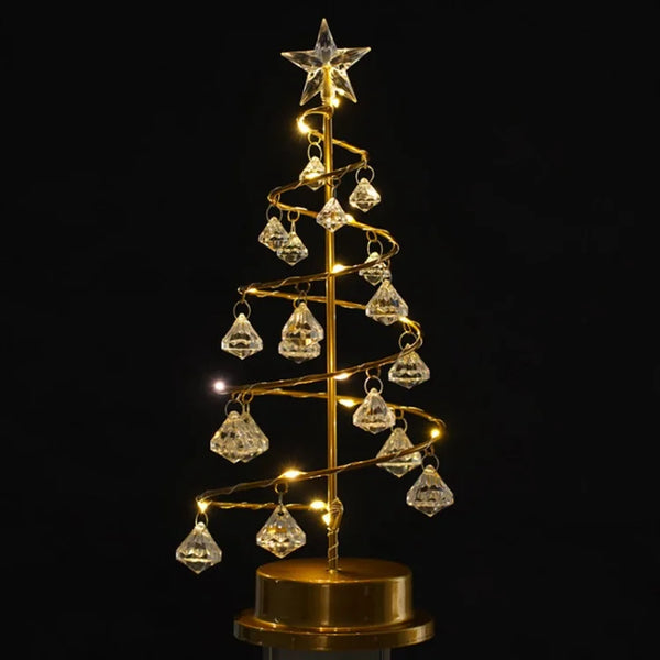 Kristallen Tafellamp In De Vorm Van Een Charmante Kerstboom - tafellampen - zijaanzicht