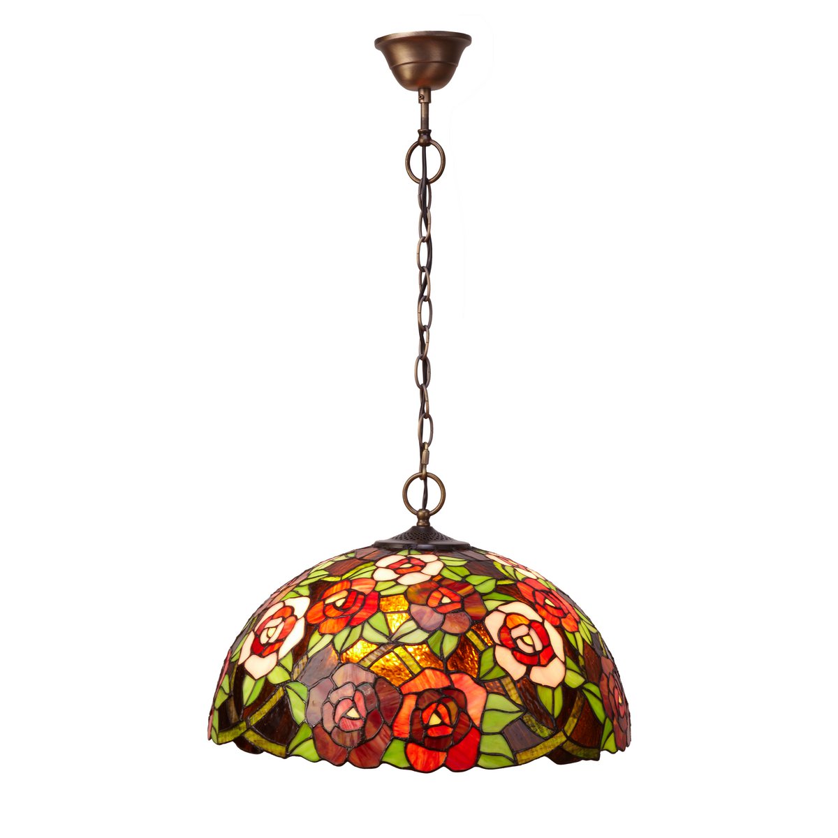 Alexandra Lighting - Plafondhanger Met Ketting En Tiffany Scherm Diameter 45Cm New York Serie - hanglampen