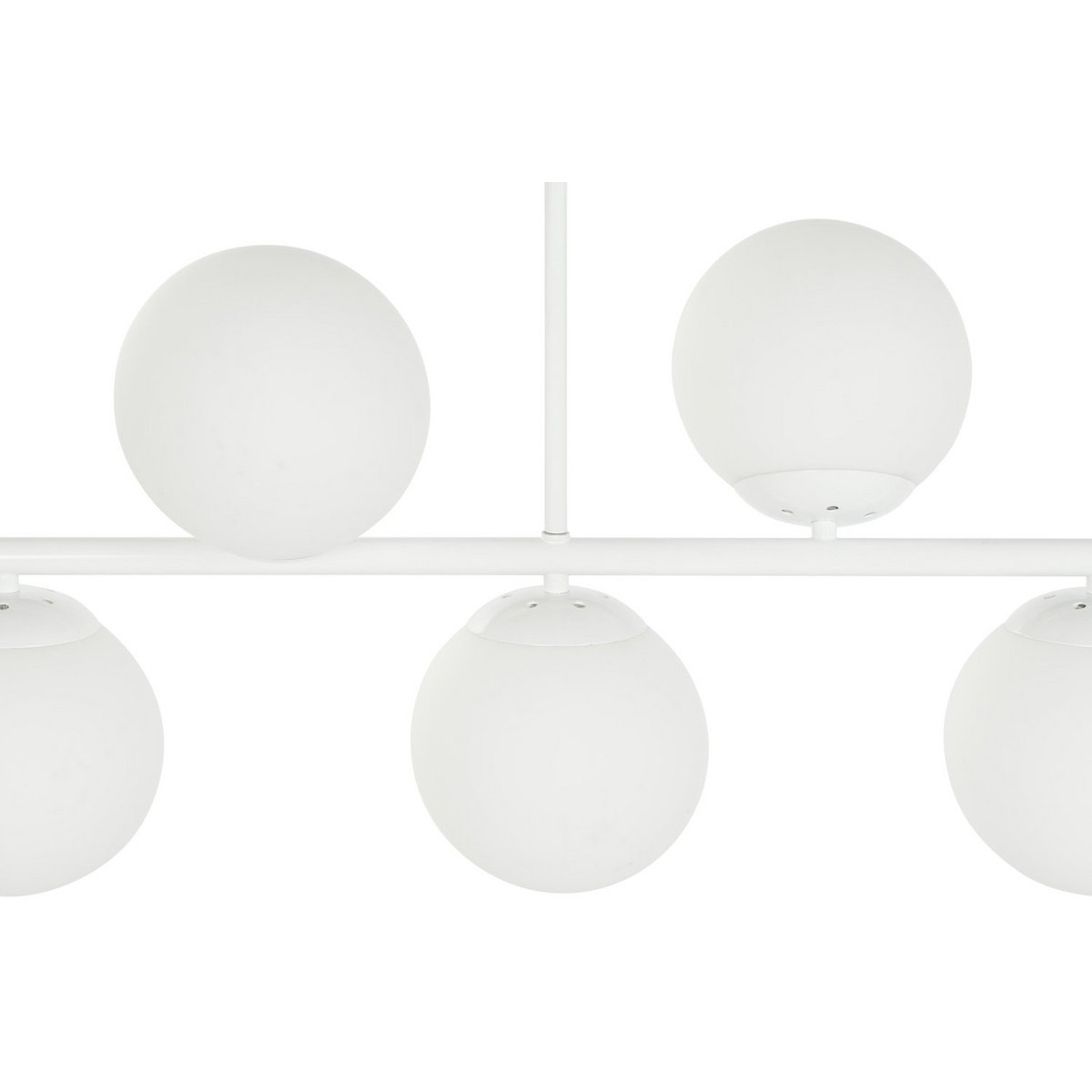 Alexandra Meti - Metalen Glazen Plafondlamp 98X21X22 Witte Ballen - plafondlampen - detail