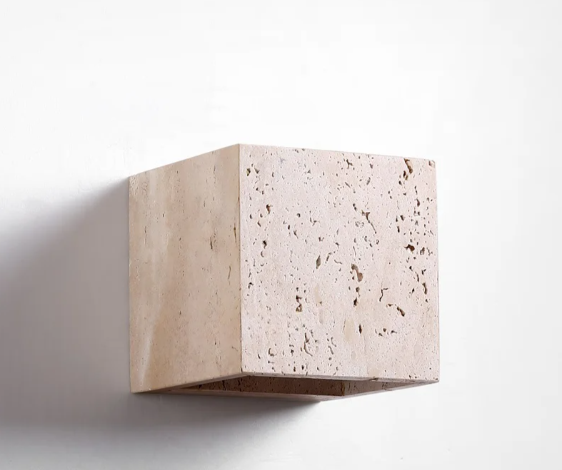 StoneBloc Buitenwandlamp – Natuurlijke Steenlook Wandlamp voor Tuin, Hal & Badkamer - buitenverlichting - sfeerbeeld