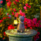 Golden Glowing Cat Garden Lamp 