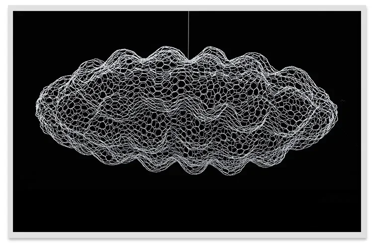 Deense Designer IJzeren Mesh Wolk Hanglamp - hanglampen - materiaaldetail