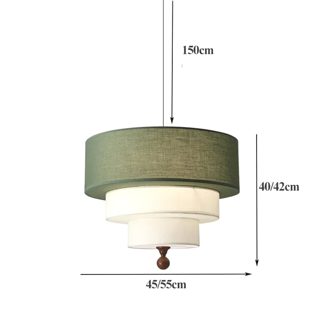 Boho Green Fabric Hanglamp - hanglampen - sfeerbeeld