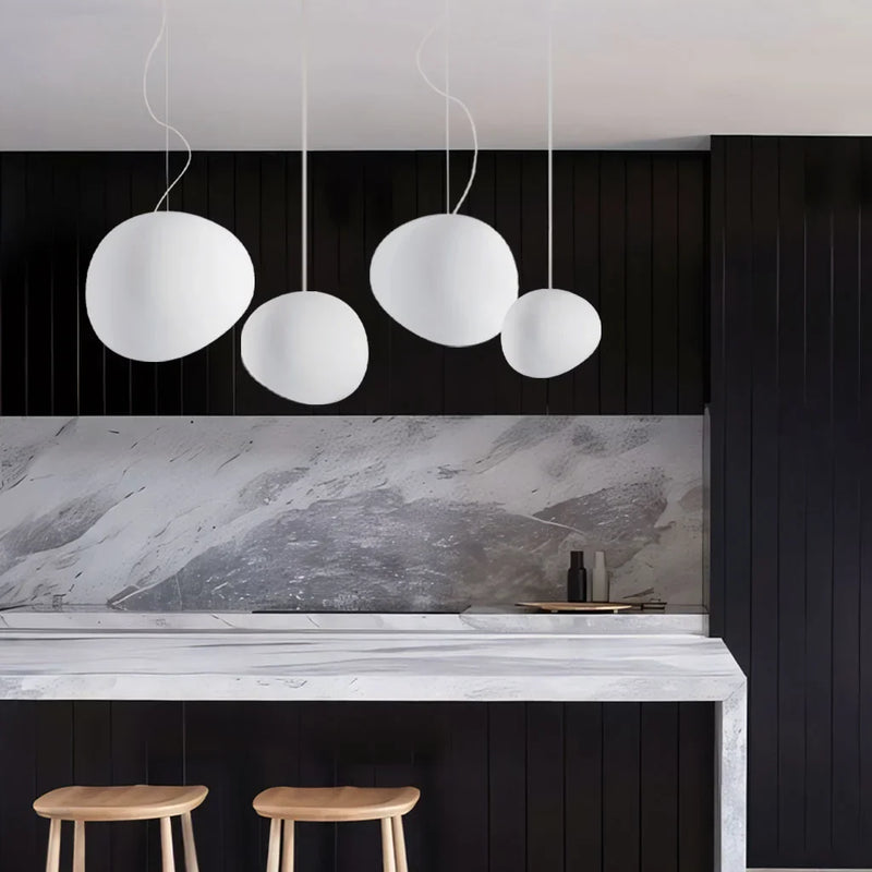 Witte Kiezel Hanglamp - hanglampen - close-up