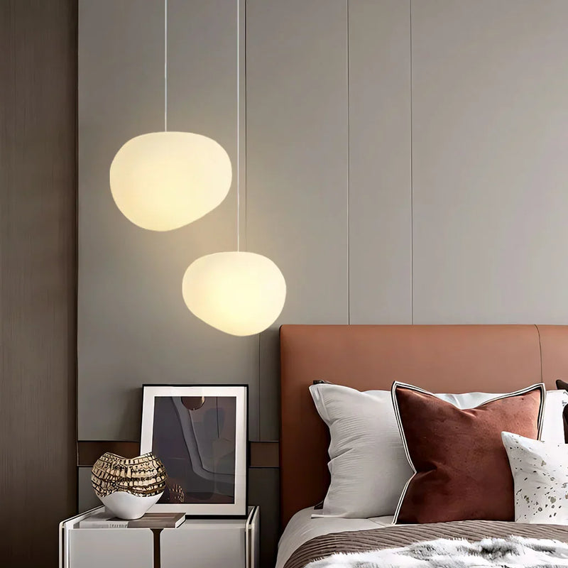 Witte Kiezel Hanglamp - hanglampen - gemonteerd
