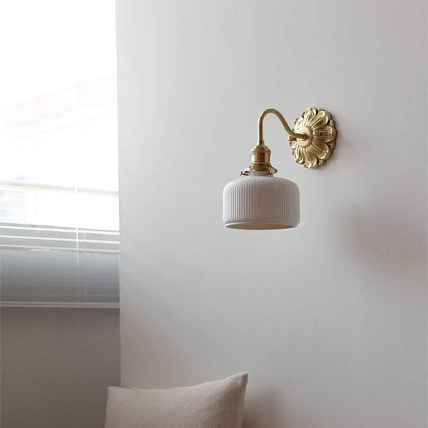 Messing Keramische Wandlamp - wandlampen - zijaanzicht