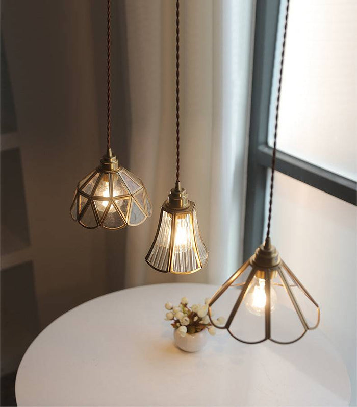 Messing Glazen Hanglamp - hanglampen - sfeerbeeld