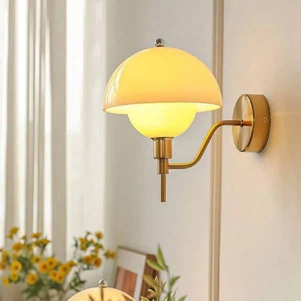 Paddestoel Wandlamp In Crème Kleur - wandlampen - materiaaldetail