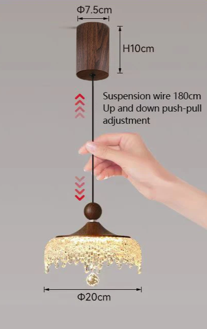 WalnoDrop Waterdruppel Hanglamp - plafondlamp - afmetingen