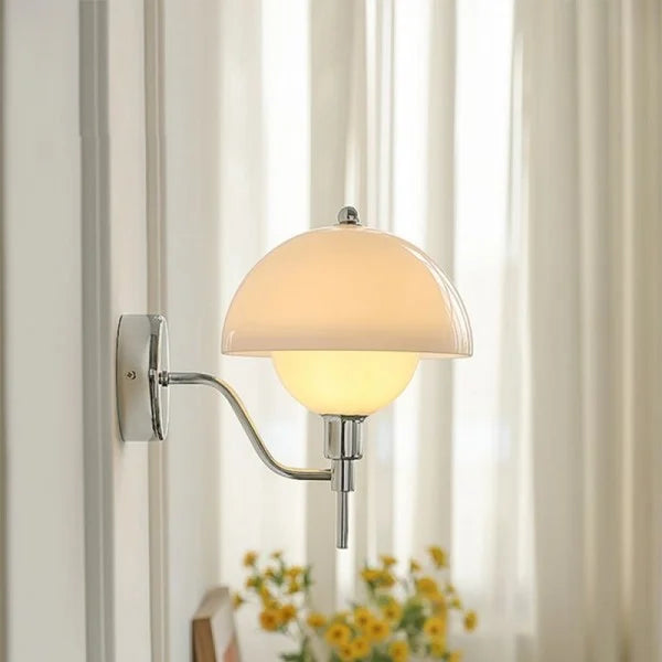 Paddestoel Wandlamp In Crème Kleur - wandlampen - detail