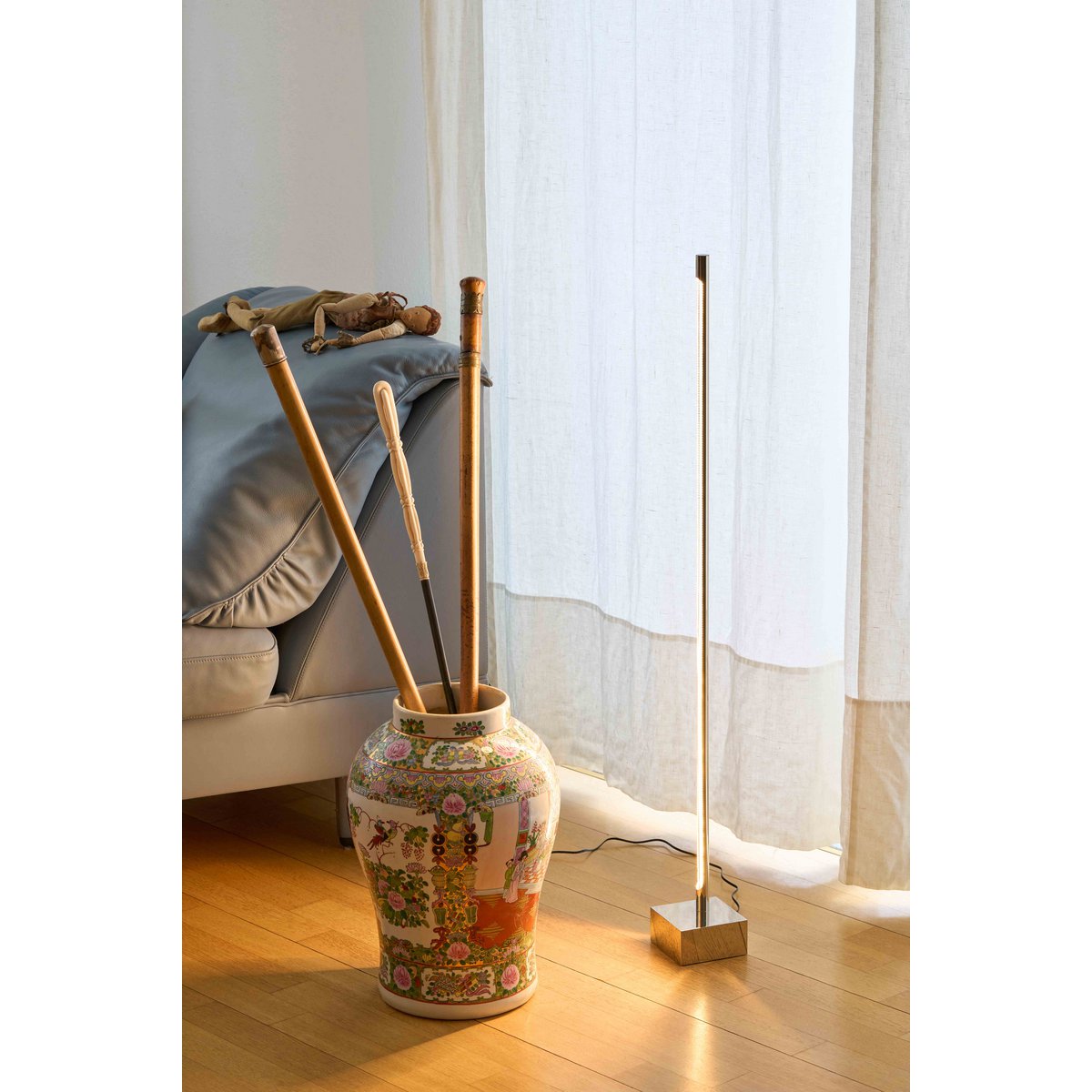 Betec Leuchten Manufactur - Midden- of tafellamp LED nikkel 95cm - tafellampen - sfeerbeeld