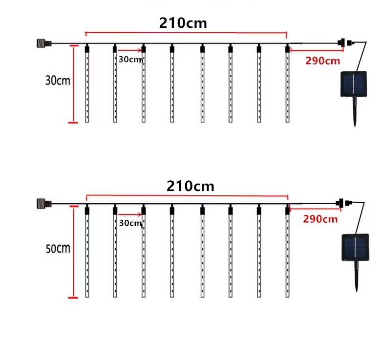 LUMIMETEOR Solar LED Meteorenregen Lampjes - buitenverlichting - gemonteerd