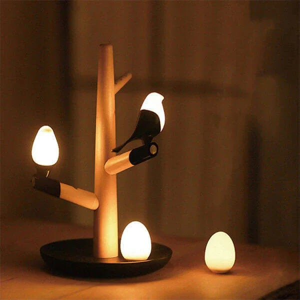 Ekster Houten LED Slimme Sensor Oplaadbare Tafellamp - tafellampen - sfeerbeeld
