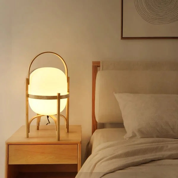 Wood and Walnut table lamp