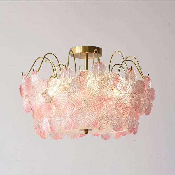 Vintage Bloemenkroonluchter Van Glas Voor De Woonkamer - plafondlamp