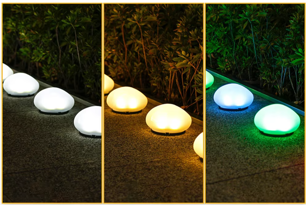LUXGLOW Solar Kiezel Buitenlamp - buitenverlichting - sfeerbeeld