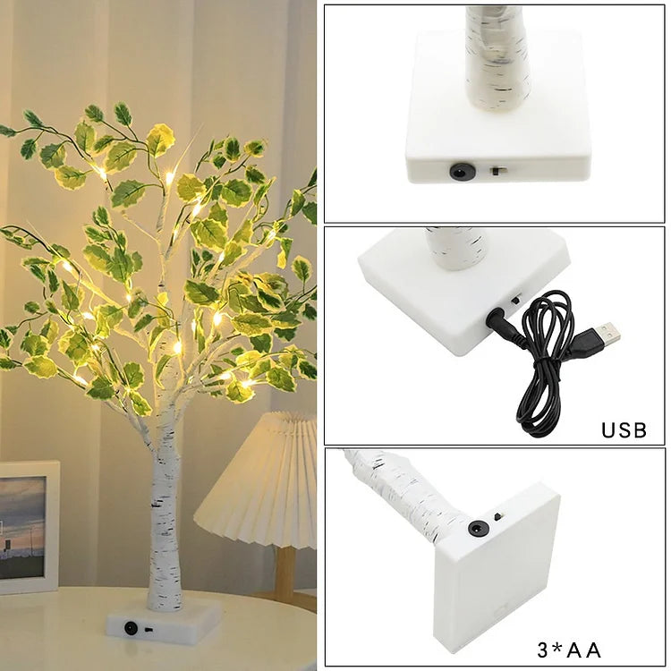 Kerstmis Groene Bladeren Led Boomverlichting - tafellampen - detail