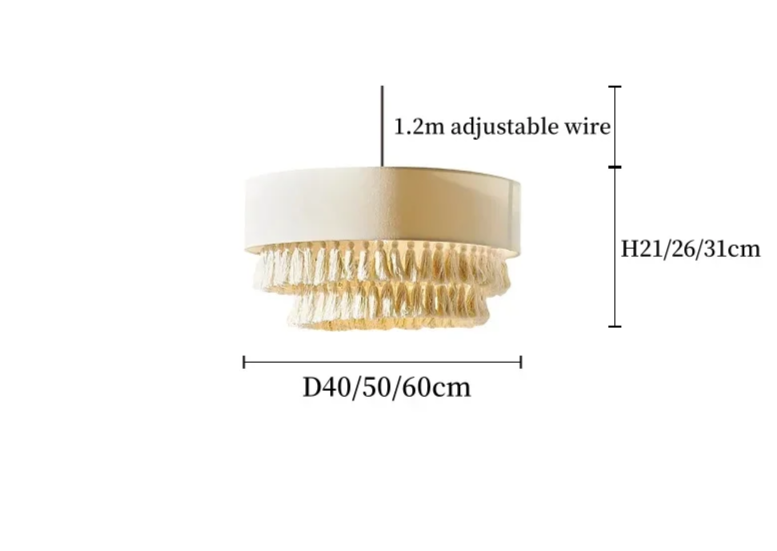 SabiGlow – Boheemse Wabi Sabi Stoffen Hanglamp - hanglampen - detail