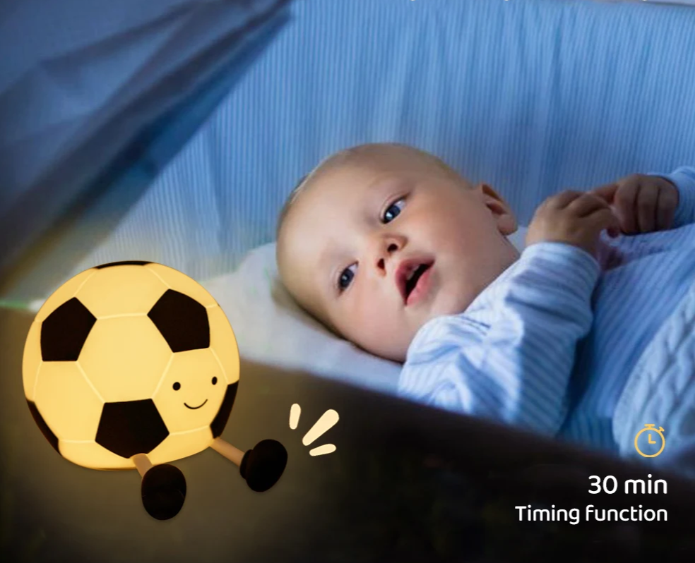 GlowKick Voetbal Nachtlamp - tafellampen - zijaanzicht