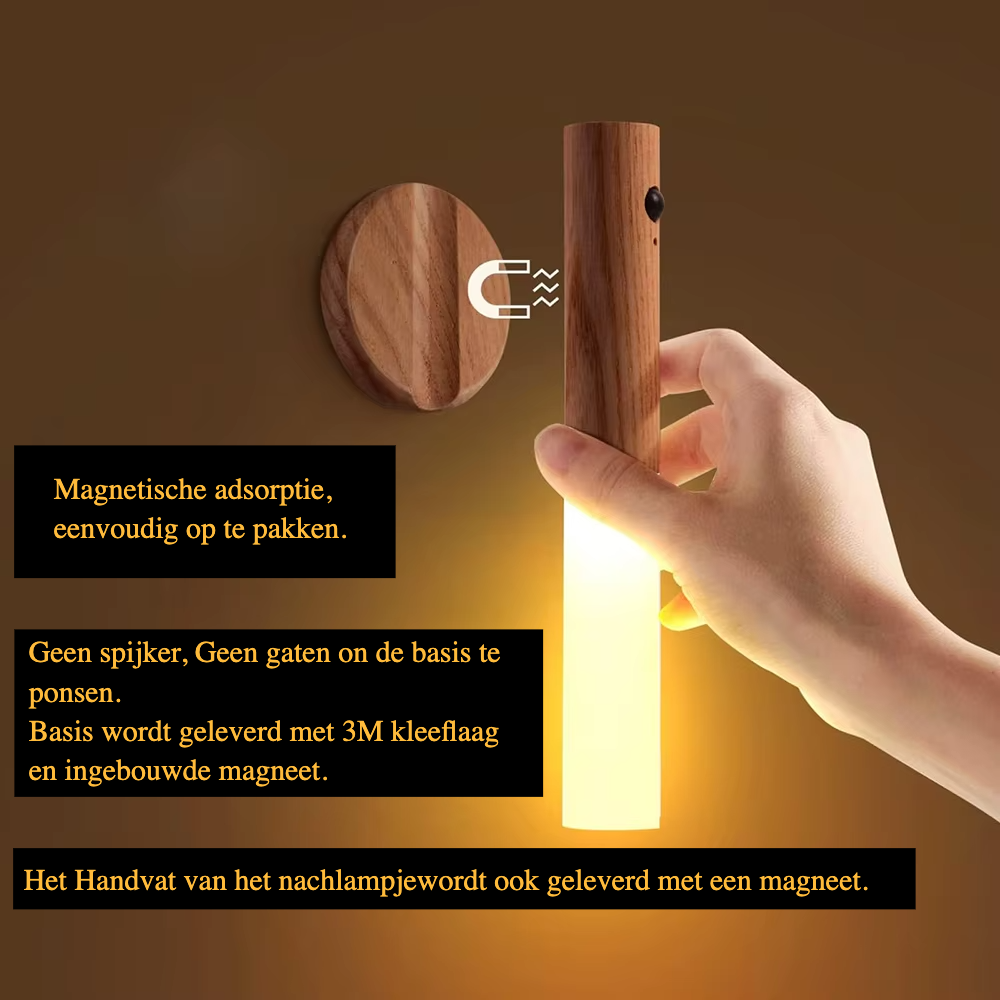 LumiSense – Draadloze Oplaadbare Wandlamp met Bewegingssensor - wandlamp - in de kamer