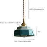AuroraVerde Dark Green Ceramic Pendant Lamp