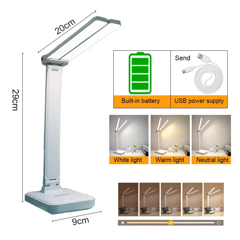 LumoFlex – Oplaadbare LED Bureaulamp met Touchbediening & Vouwbaar Design - tafellampen - close-up