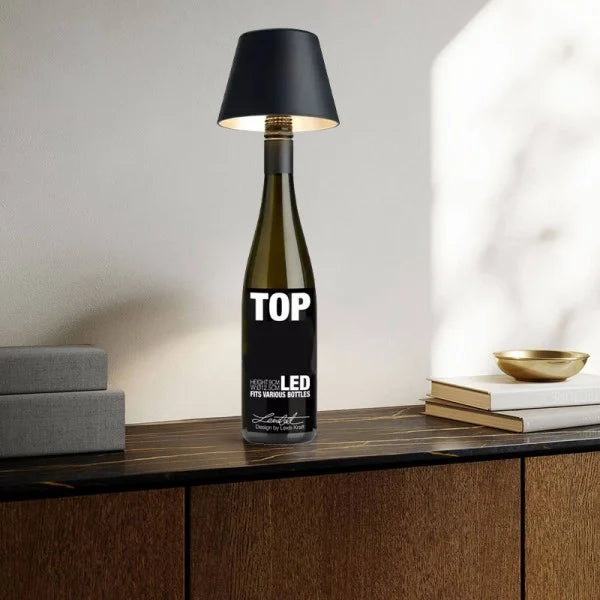 DIY Oplaadbare Wijnfles Tafellamp - tafellampen - detail
