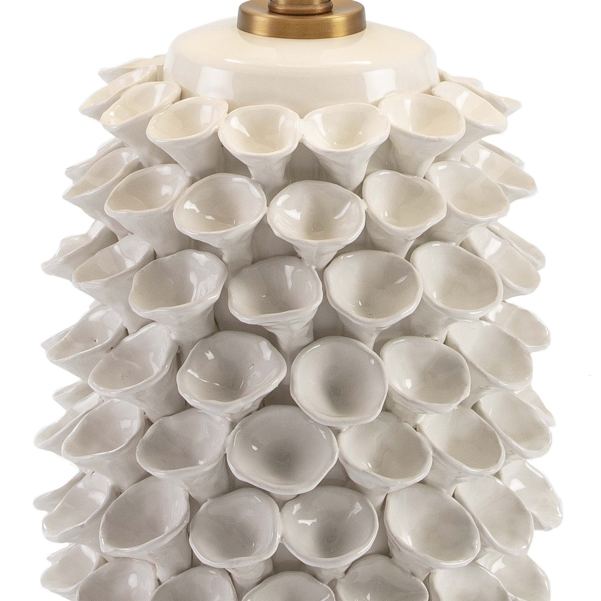 Alexandra Thai - Dessertlamp Zonder Pantalla 22X19X52 Ceramica Blanco/Metaal Goud - tafellampen - detail