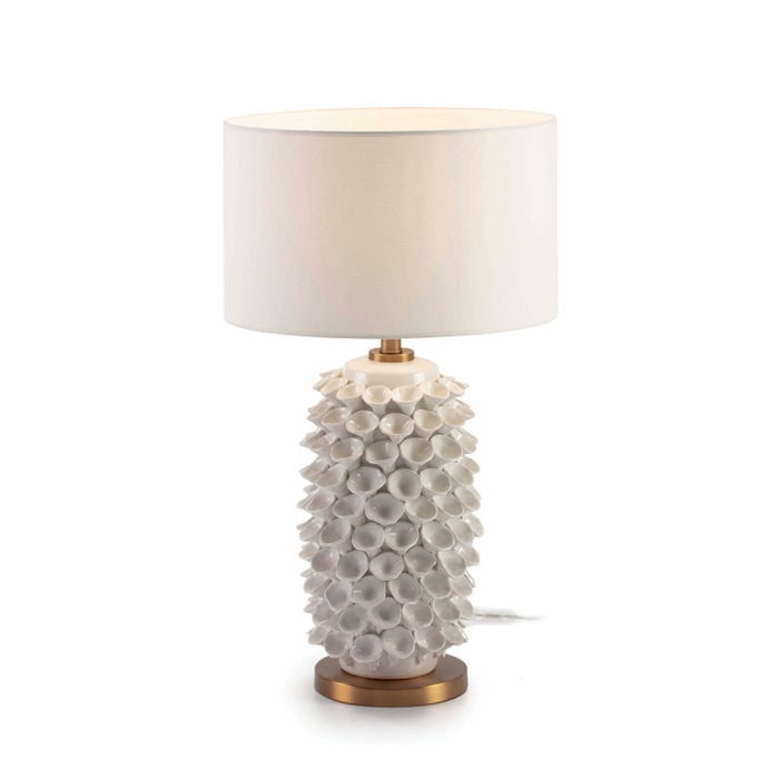 Alexandra Thai - Dessert Lamp Without Pantalla 22X19X52 Ceramica Blanco/Metal Gold 