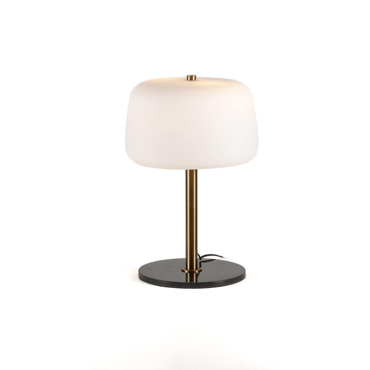 Alexandra Thai - Tafellamp 33X33X50 Goud Metaal/Zwart Marmer/Wit Glas - tafellampen - sfeerbeeld