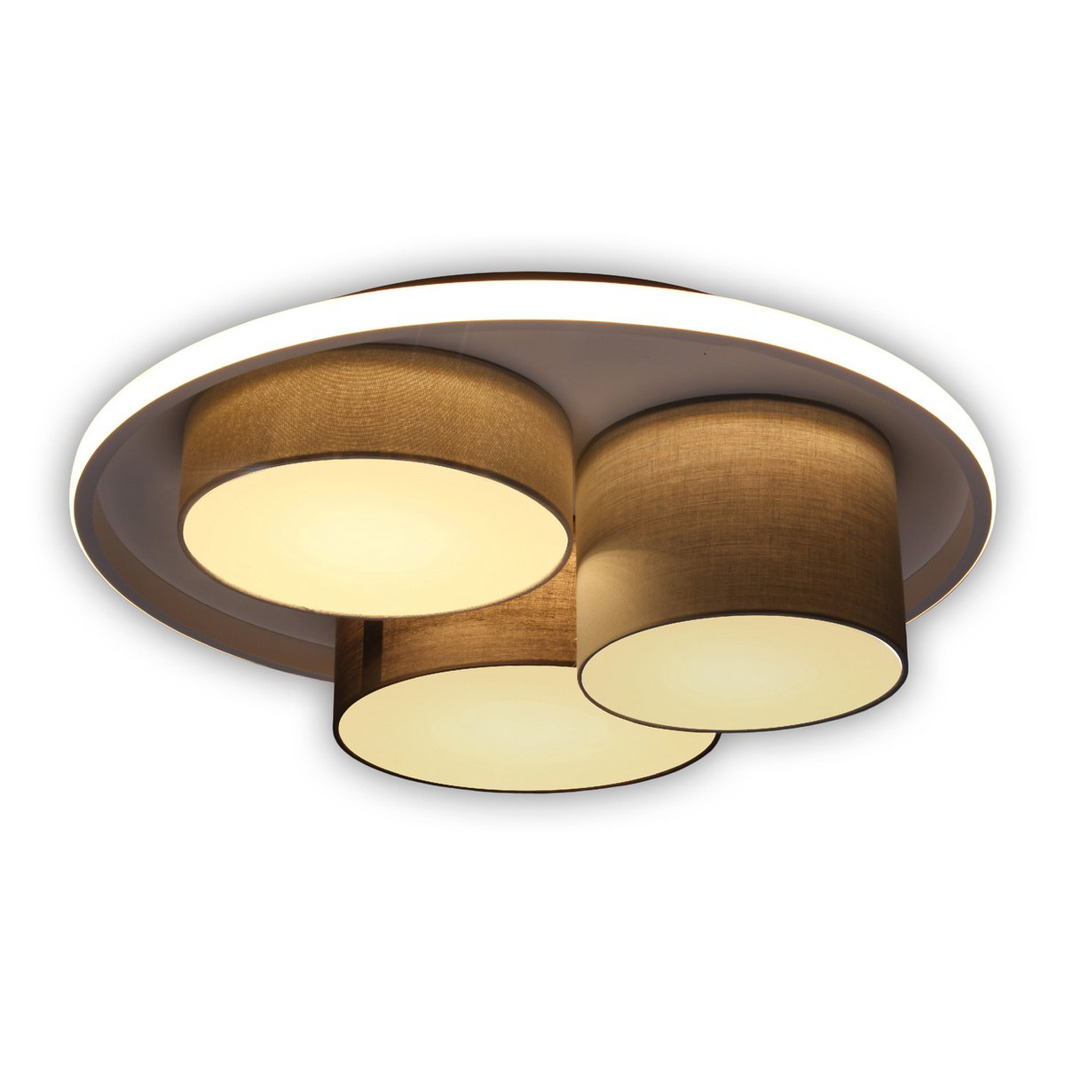 Näve Leuchten - 3-Led Plafondlamp "Eppan" D: 56Cm Grijs - plafondlampen - in de kamer