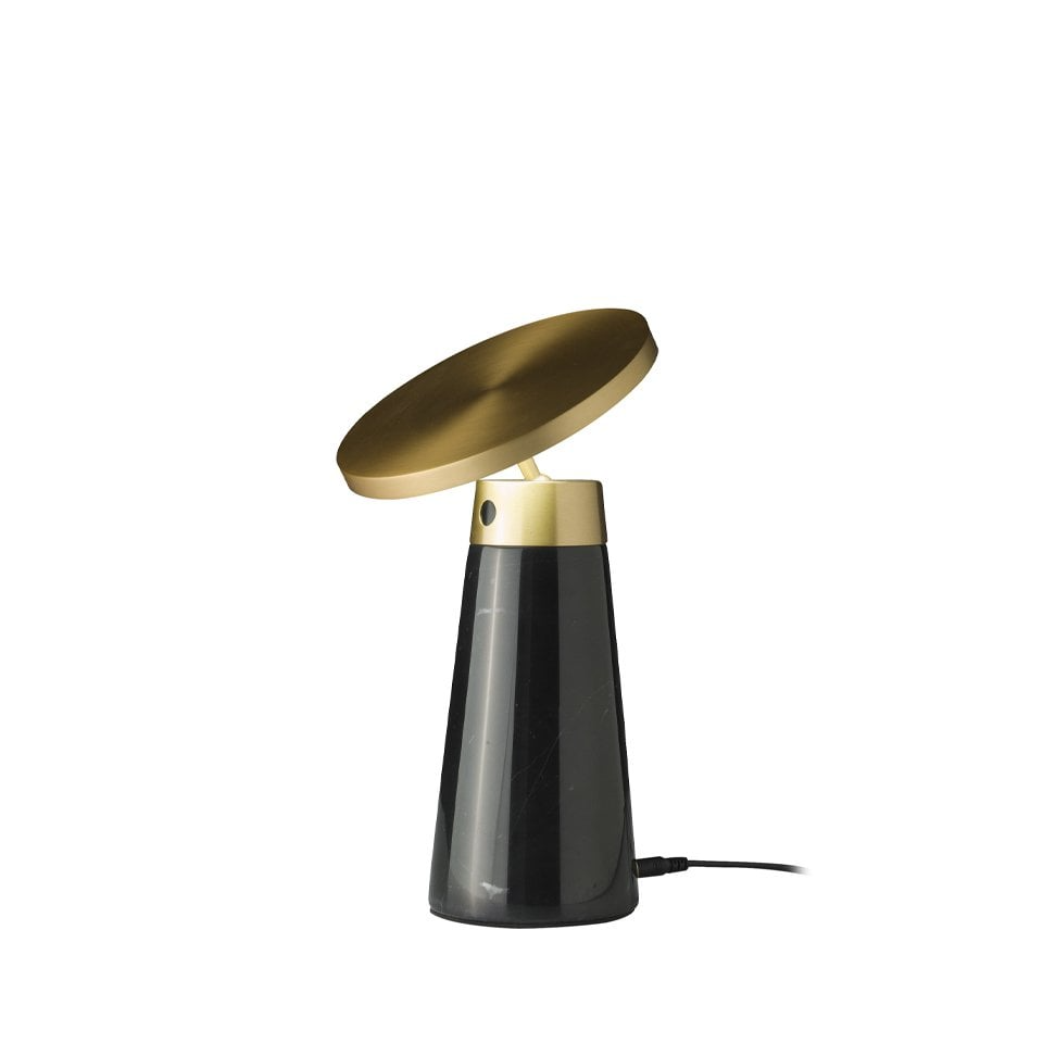 Angel Cerda - Table Lamp in Nero Marquina Marble and Gold Polished Steel