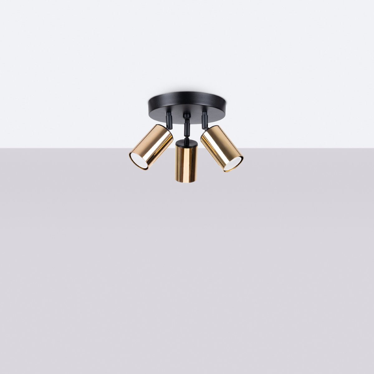 Lightinup SRL - Winx 3P Zwart/Gouden Plafondlamp - plafondlampen - sfeerbeeld