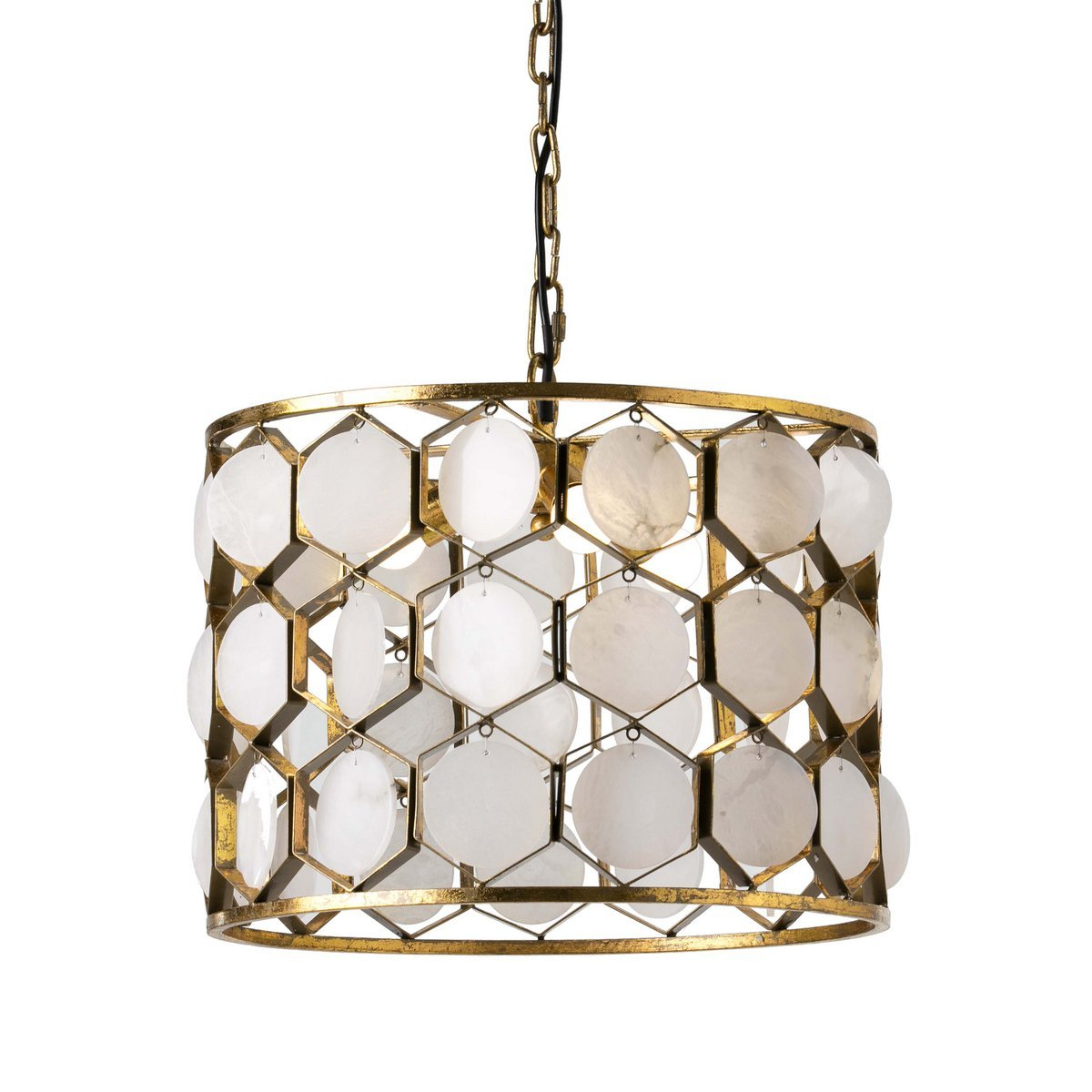 Alexandra Thai - Plafondlamp 46X46X40 Metaal Goud/Wit Marmer - plafondlampen - in de kamer