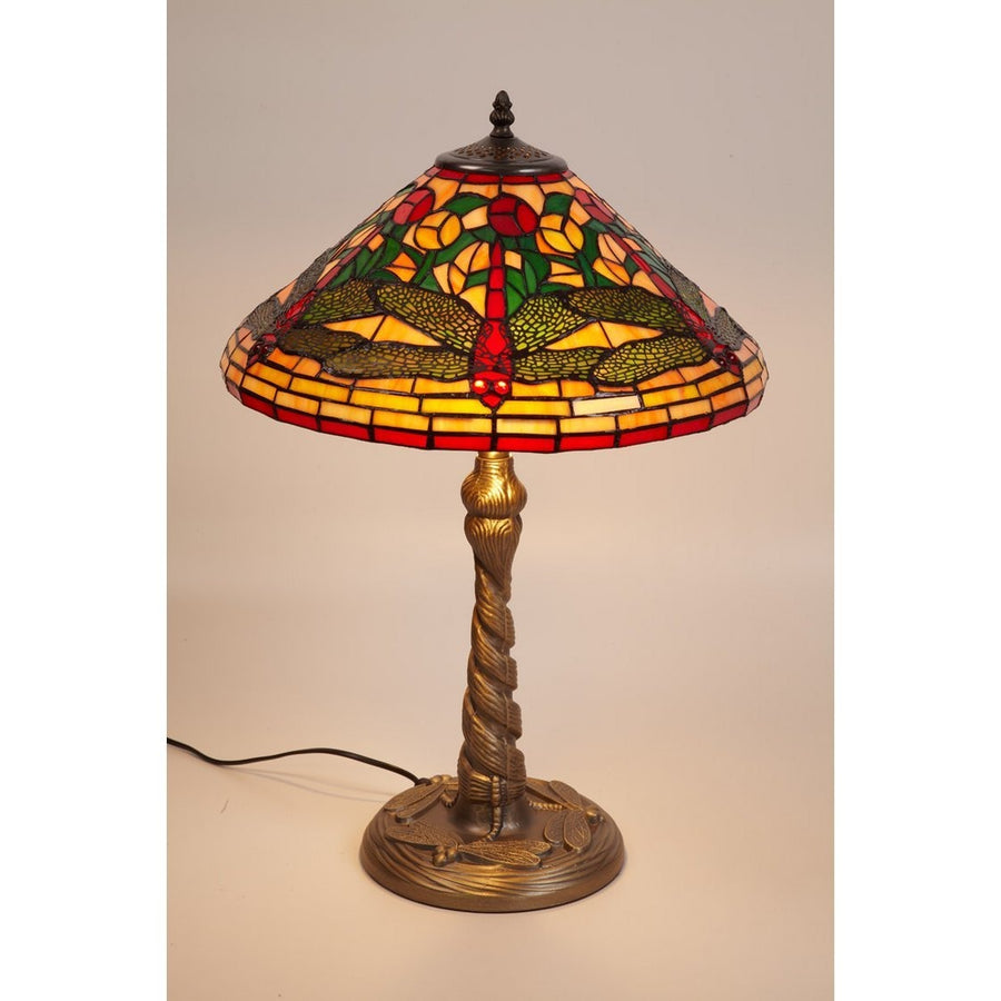 Alexandra Lighting - Rubber Base Table Lamp with Tiffany Dragonfly Shade Diameter 40cm Compact Series