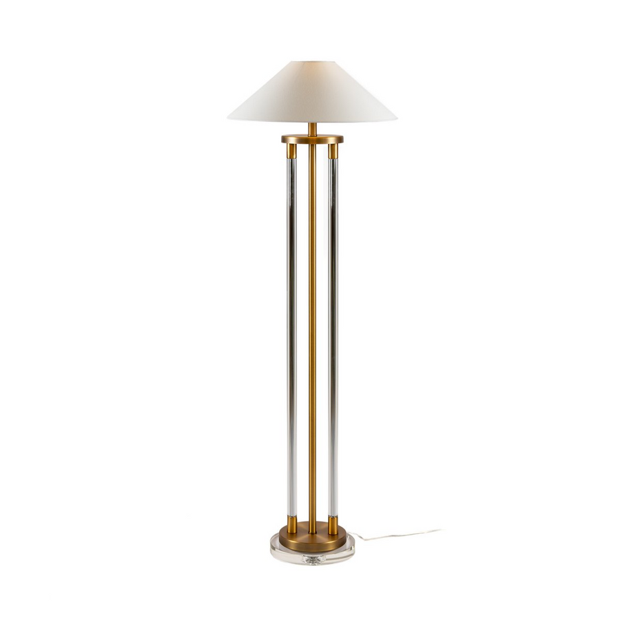 Alexandra Thai - Floor Lamp 25X25X136 Glass/Gold Metal Without Shade 