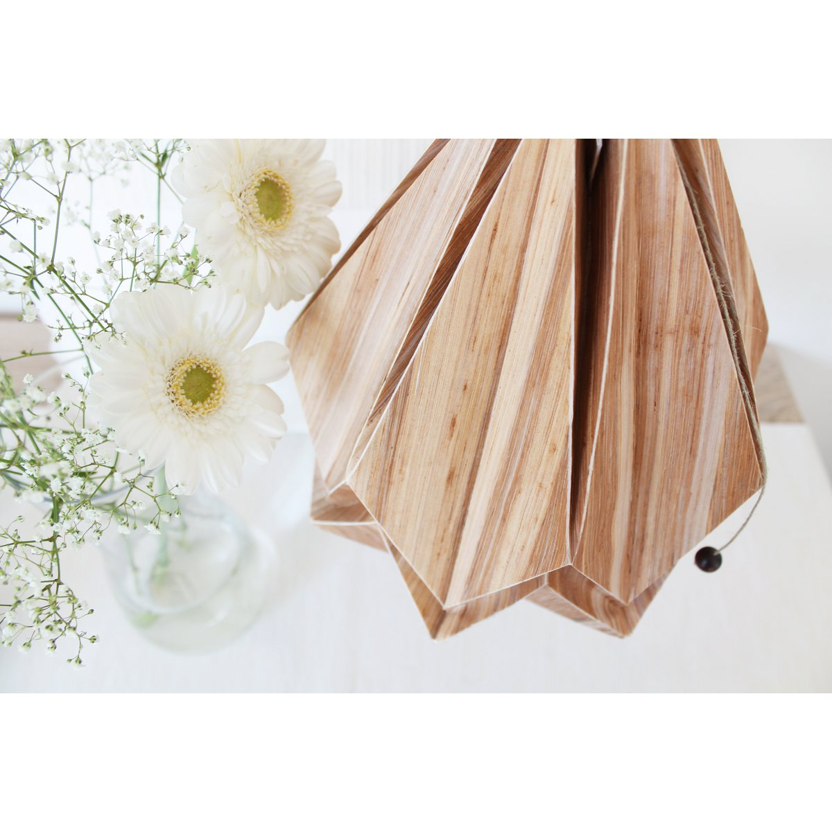 Tedzukuri Atelier - Origami Hanglamp In Ecowood En Papier - Maat M - hanglampen - sfeerbeeld