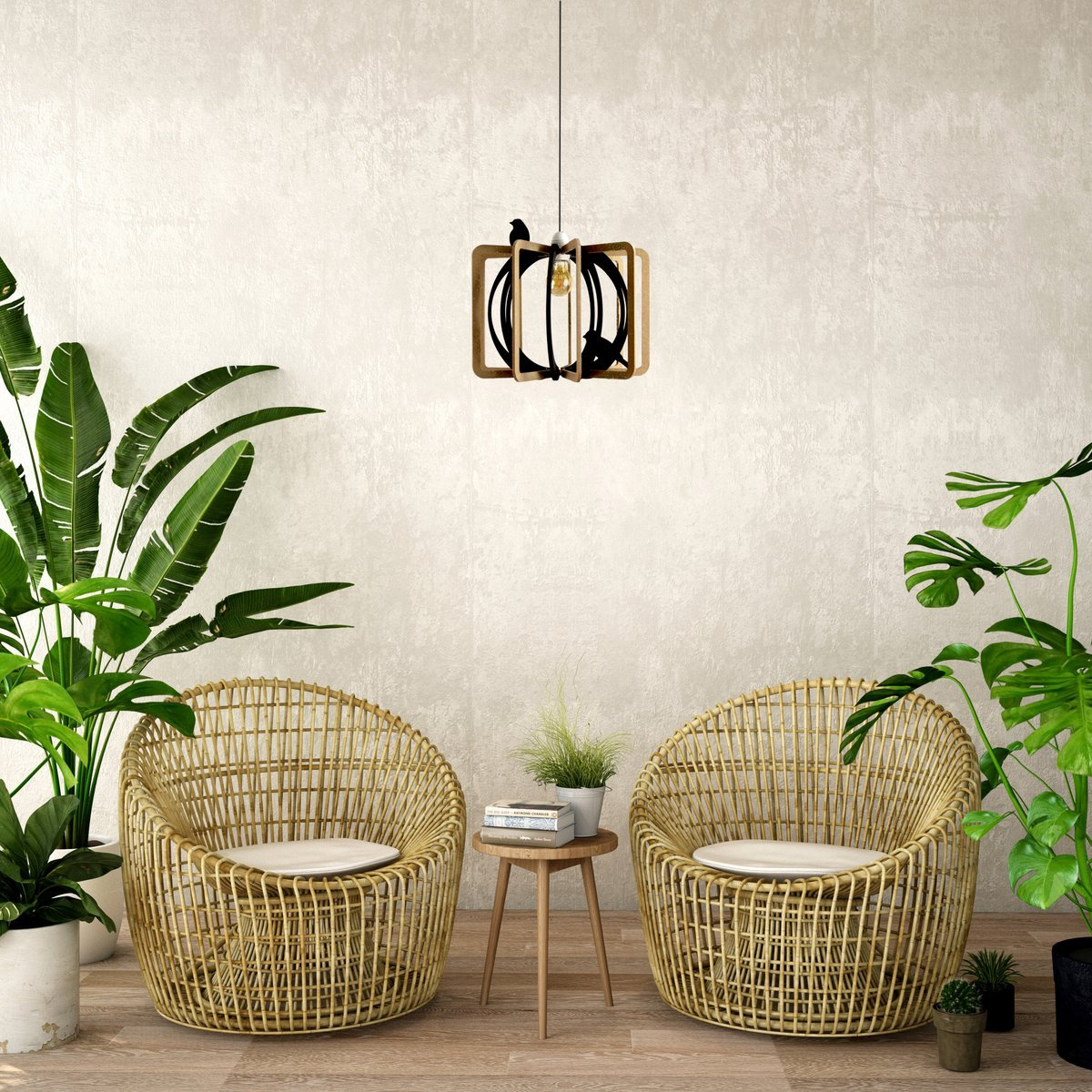 Rif - Houten Design Hanglamp - hanglampen - in de kamer