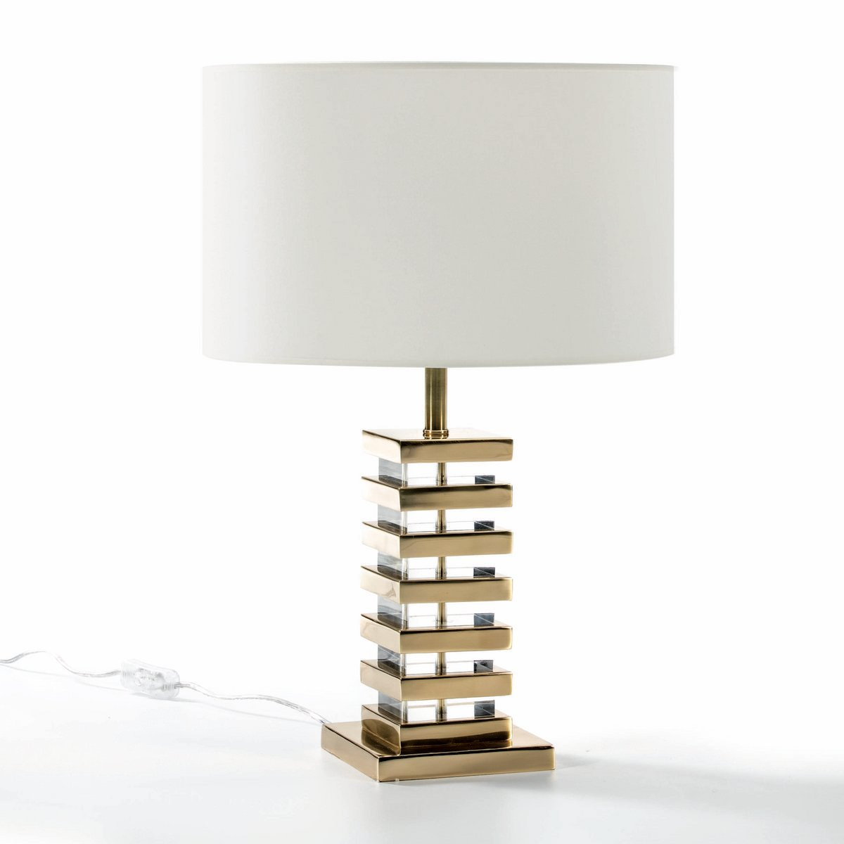 Alexandra Thai - Dessertlamp 15X15X41 Acryl/Metaal Goud Zonder Pantalla - tafellampen