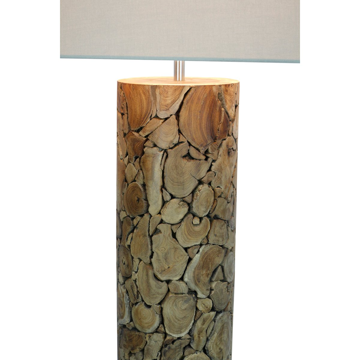 Salesfever - Vloerlamp Drijfhout Naturel/Wit - vloerlampen - zijaanzicht