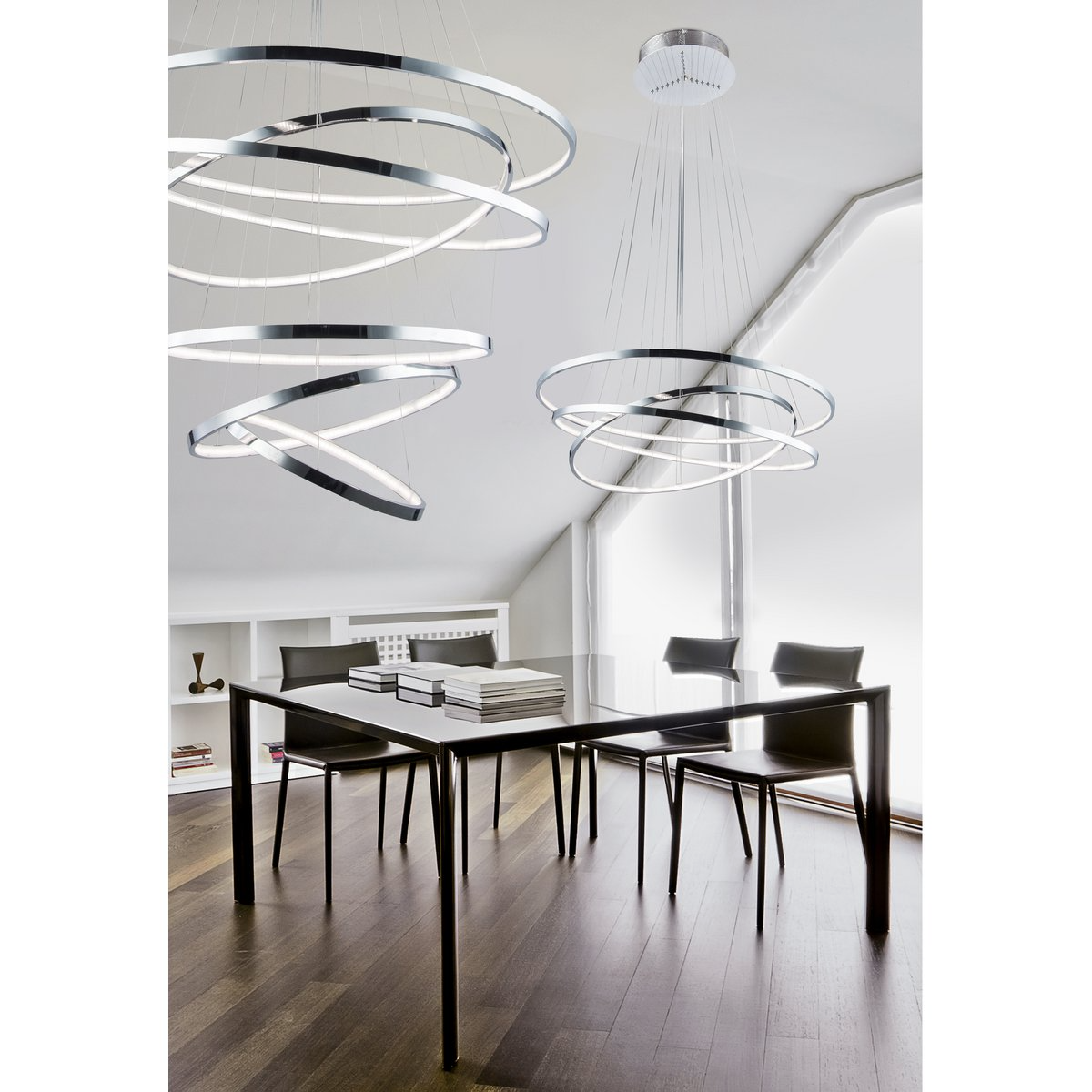 Azzardo - Wiel 6 Lang Dimm Chroom Hanglamp - hanglampen