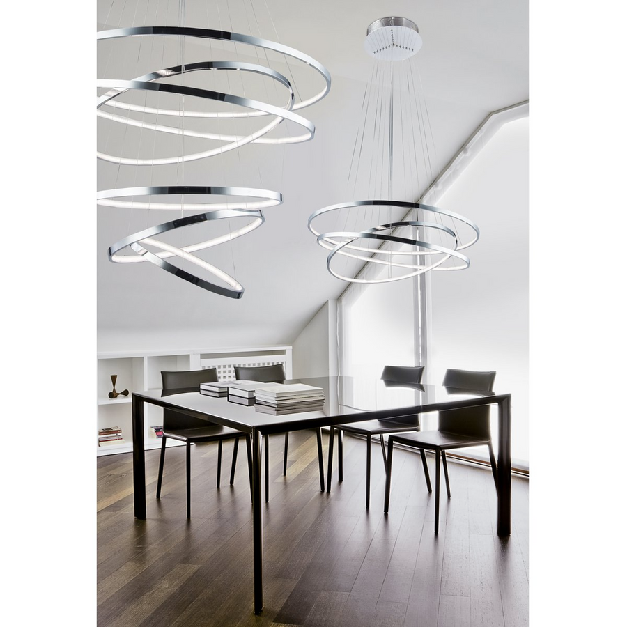 Azzardo - Wheel 6 Long Dimm Chrome Pendant Lamp 