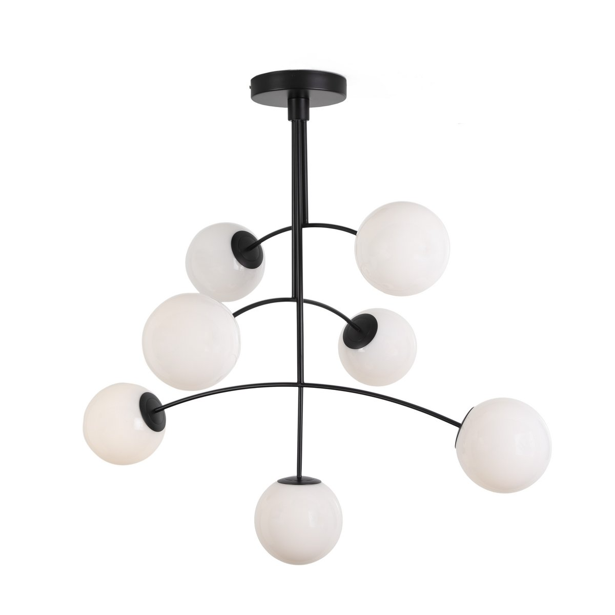 Alexandra Thai - Ceiling lamp 115X90X110 Crystal white/Metal black 