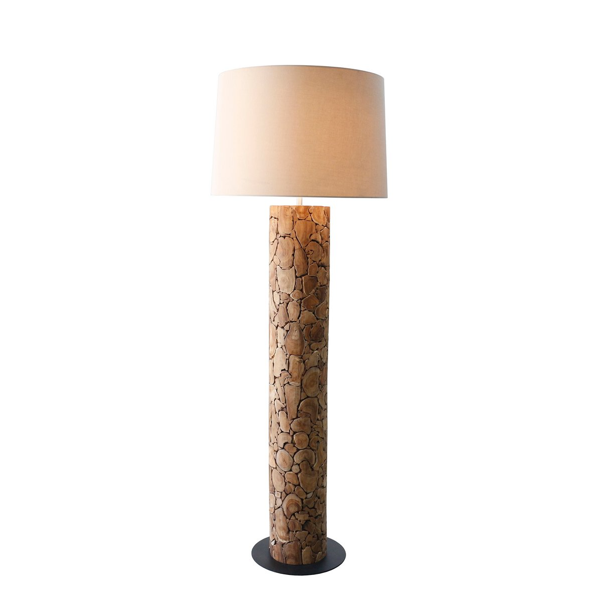 Salesfever - Vloerlamp Drijfhout Naturel/Wit - vloerlampen