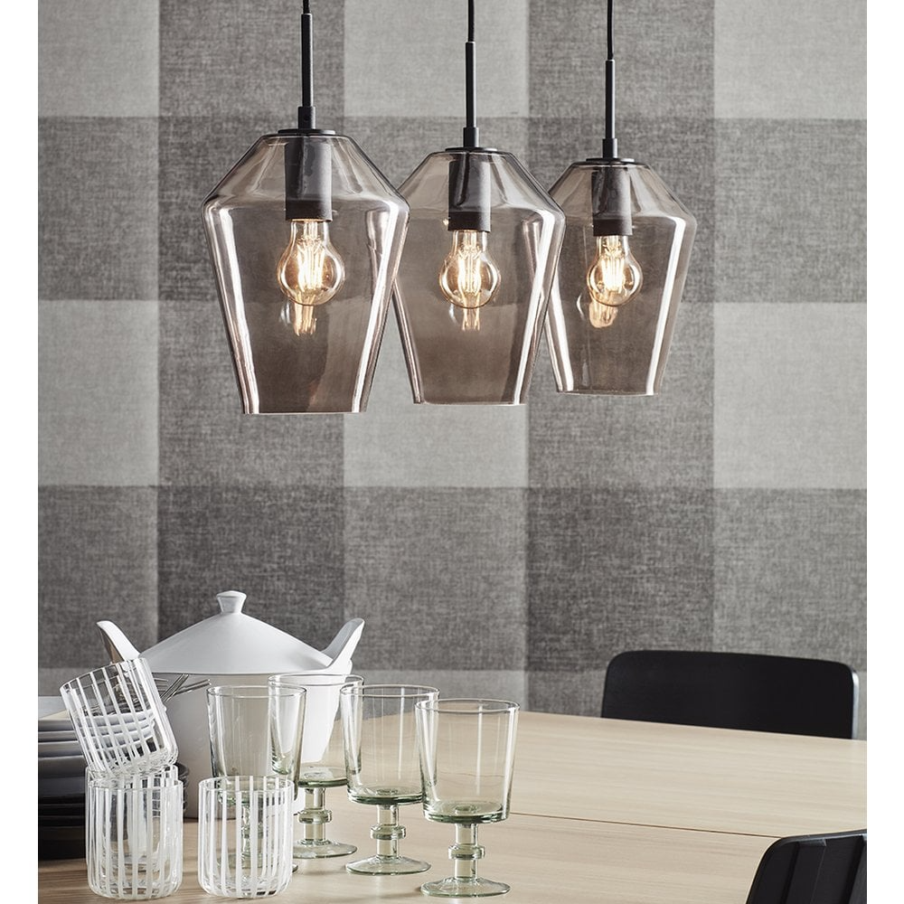 Markslojd - Retro Pendant Lamp 3L Black / Smoke